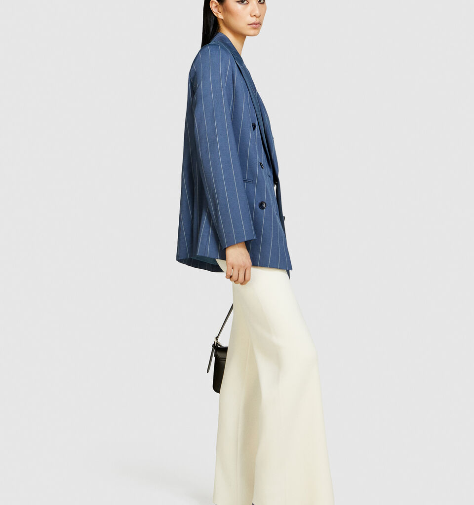 Knit trousers - women's palazzo trousers - Creamy White | Sisley image number 2